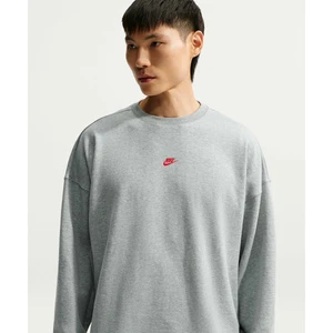 나이키 스포츠웨어 클럽 오버사이즈 프렌치 테리 크루넥 스웻셔츠 M 다크 그레이 헤더 유니버시티 레드