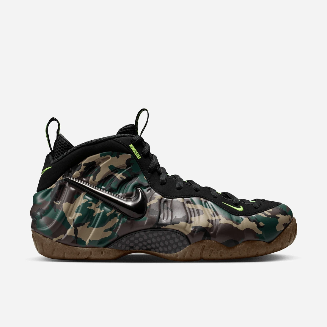 나이키 Air Foamposite Pro Premium Sneakers Black / Voltage Green / Dark Brown IM5204-101