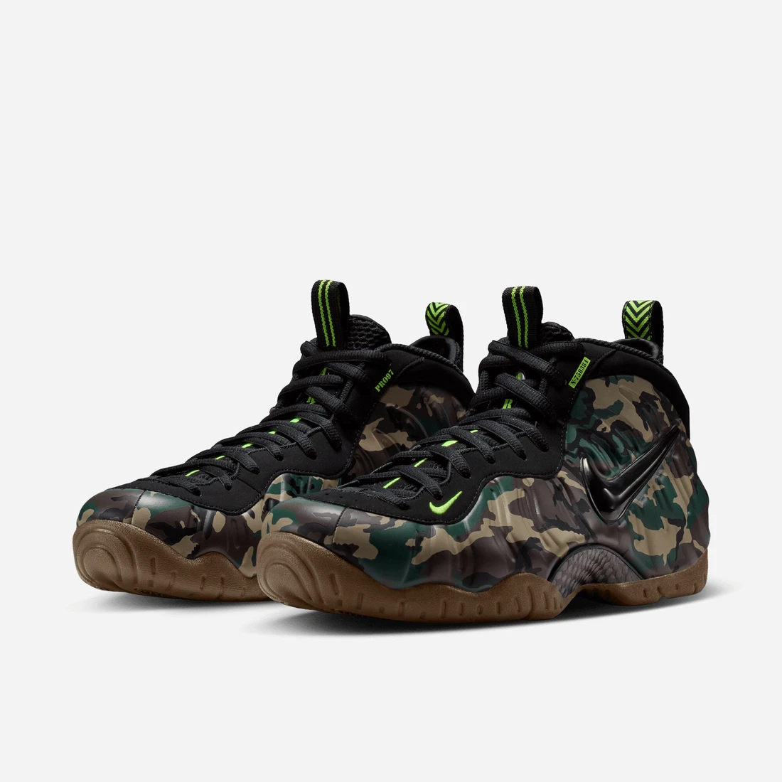 나이키 Air Foamposite Pro Premium Sneakers Black / Voltage Green / Dark Brown IM5204-101