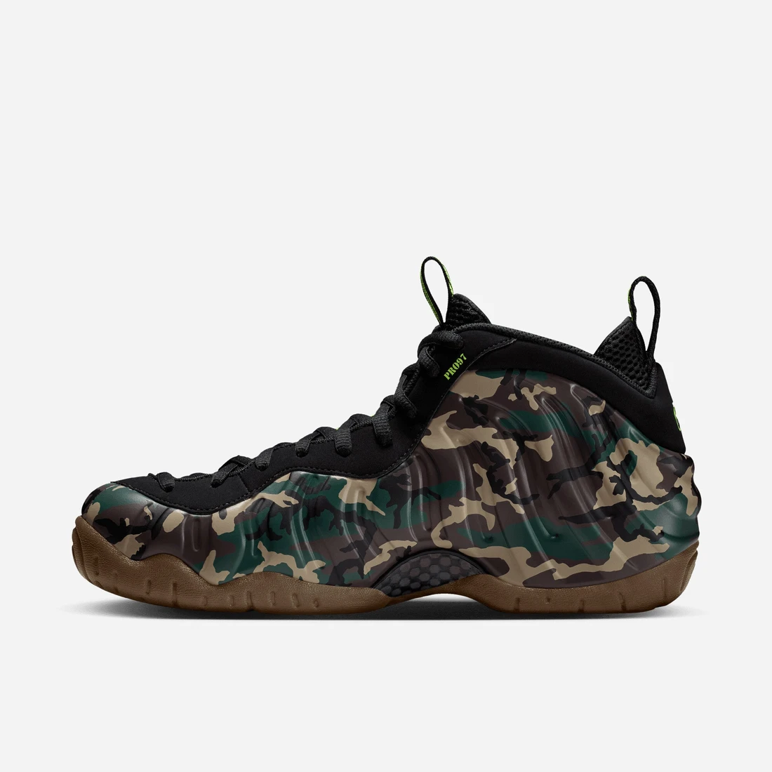 나이키 Air Foamposite Pro Premium Sneakers Black / Voltage Green / Dark Brown IM5204-101