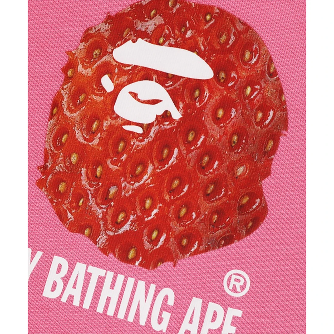 베이프 스트로베리 BY BATHING APE 릴렉스드 핏 티셔츠 M 핑크 001TEM801302MPNK