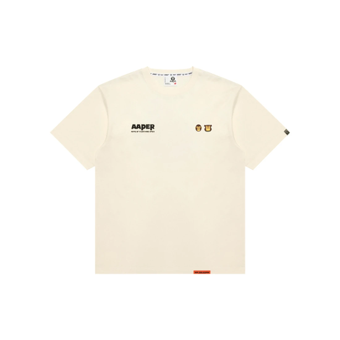 에이프 AAPER 로고 티셔츠 아이보리 AAPTEM1830XXQIVA