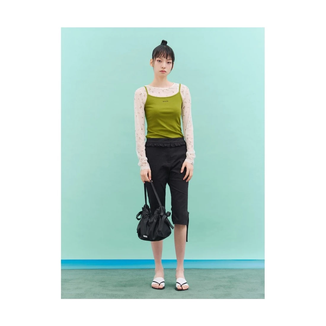 민주킴 PU 리본 가방 블랙 3568D3AX35