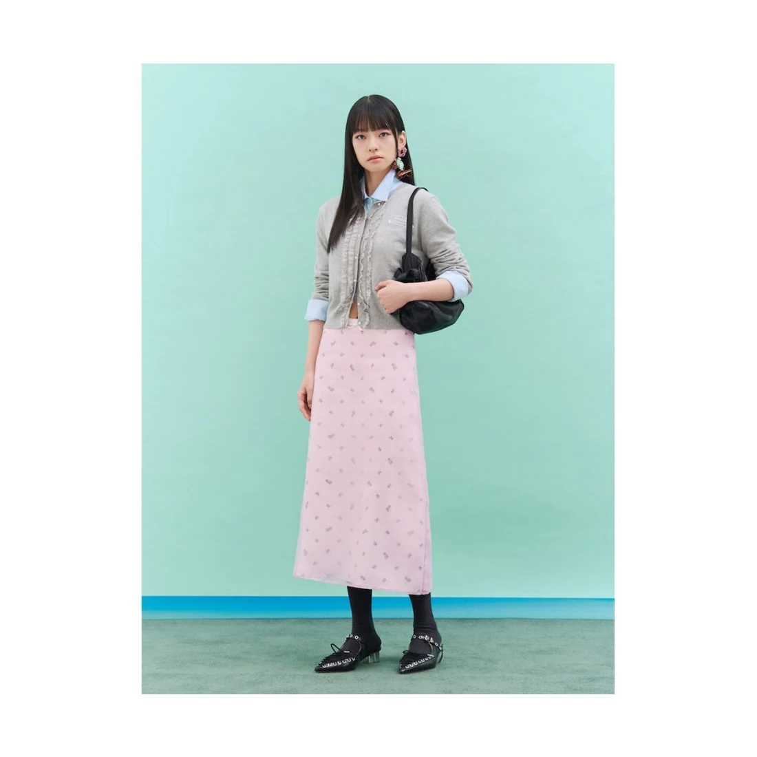 민주킴 PU 리본 가방 블랙 3568D3AX35