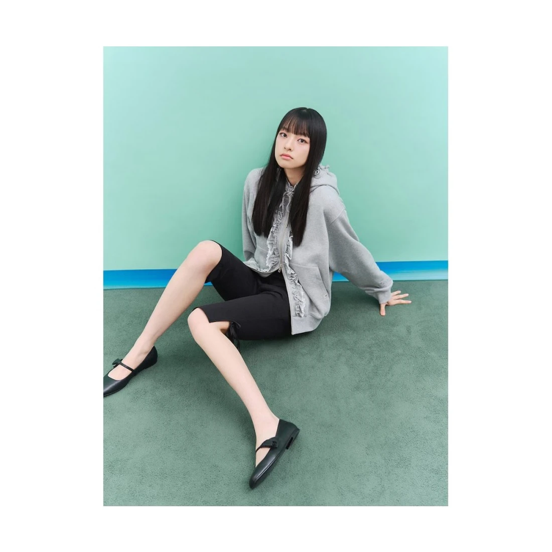 민주킴 저지 후드 러플 점퍼 그레이 356839SX23