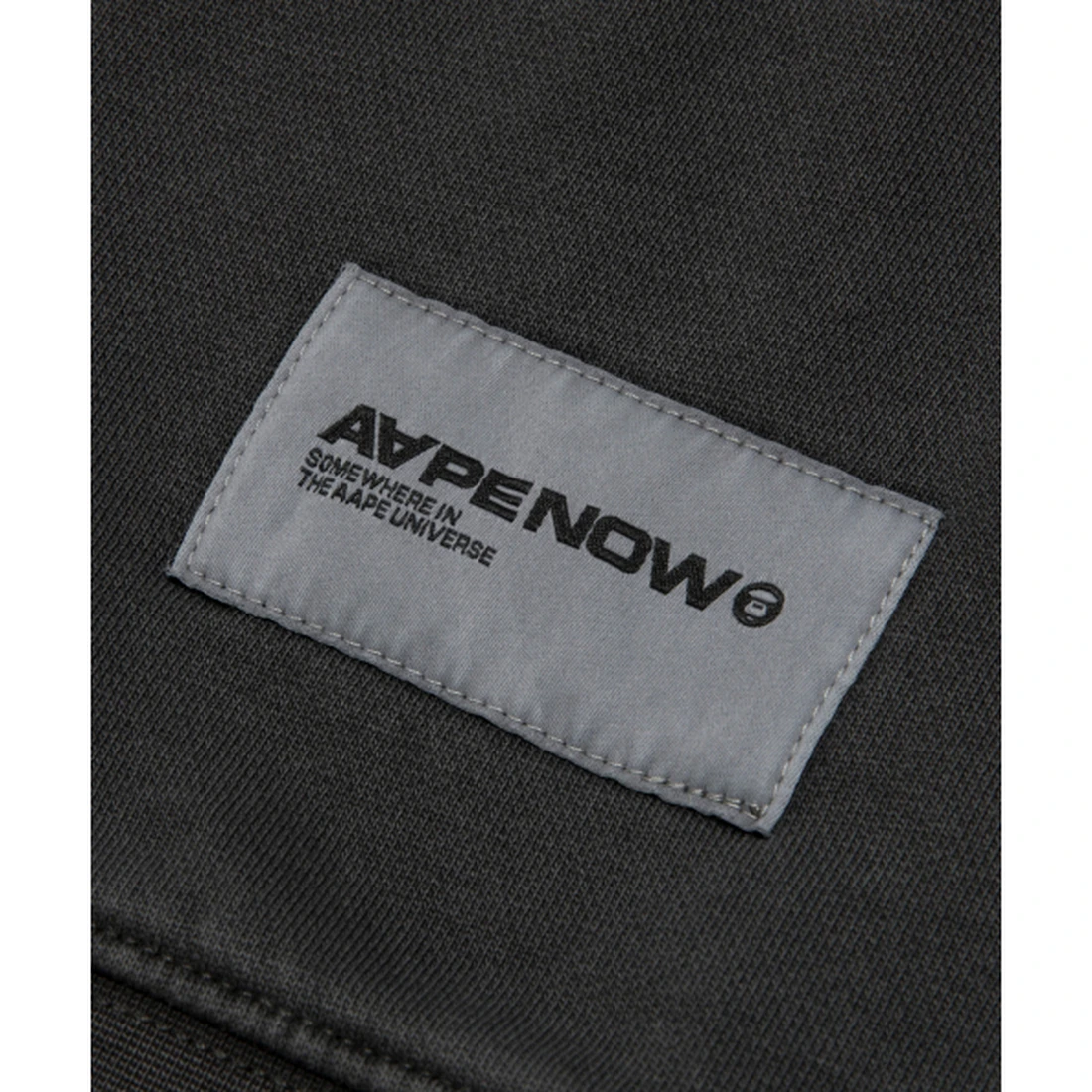 에이프 AAPENOW 라운드 로고 워싱 플리스 맨투맨 AAPSWMC350XXPBKL