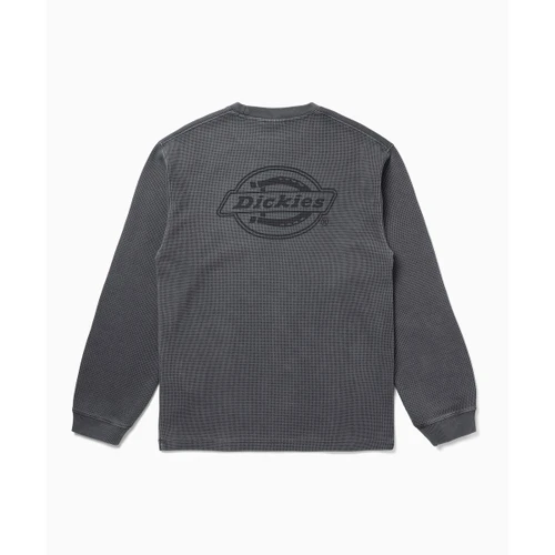디키즈 백 모노 로고 와플 롱슬리브 차콜