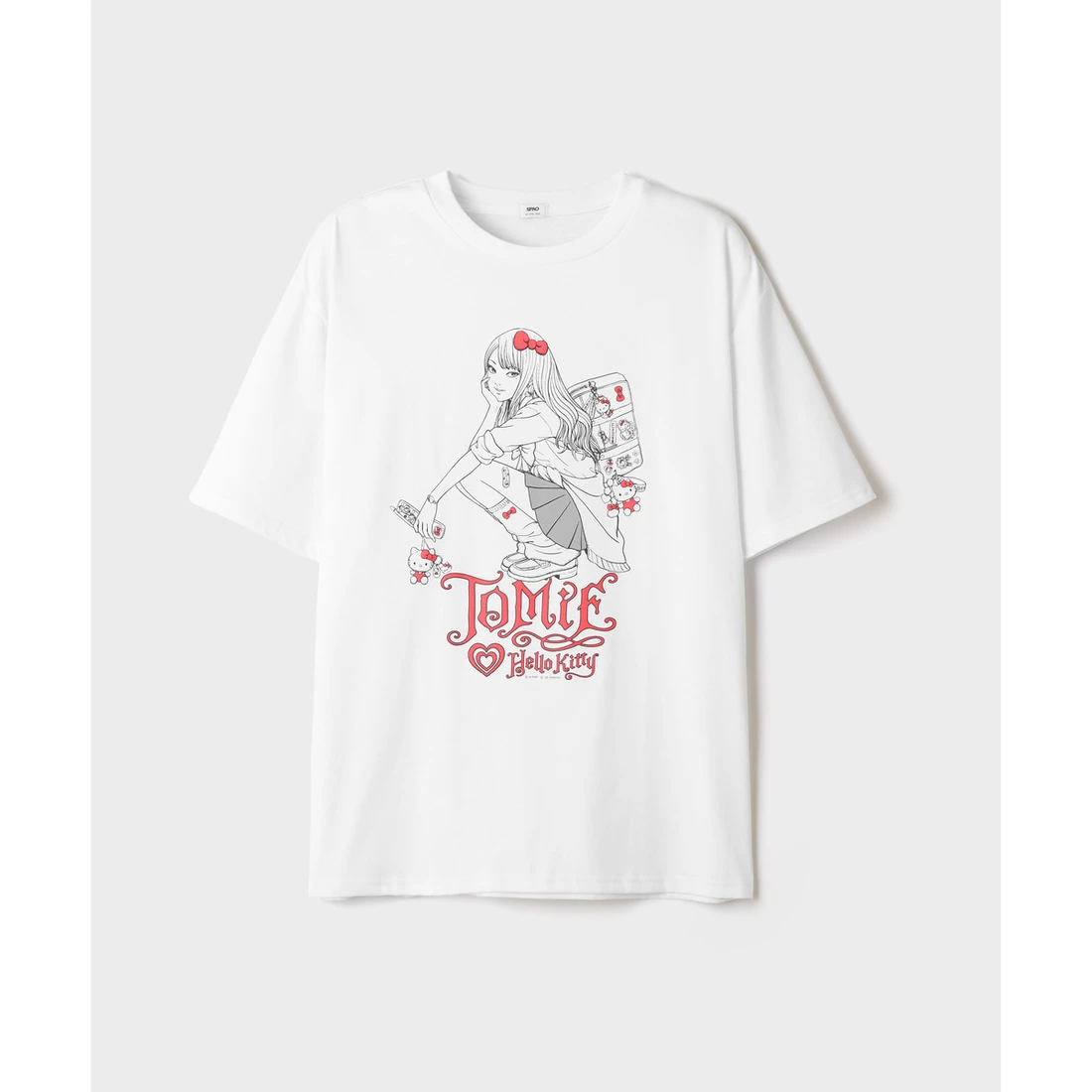 스파오 x 산리오 x 이토 준지 반팔 티셔츠 화이트 SPRLG49U04