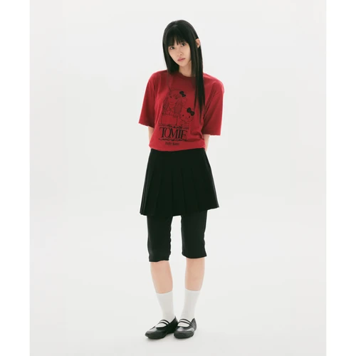 스파오 x 산리오 x 이토 준지 반팔 티셔츠 레드