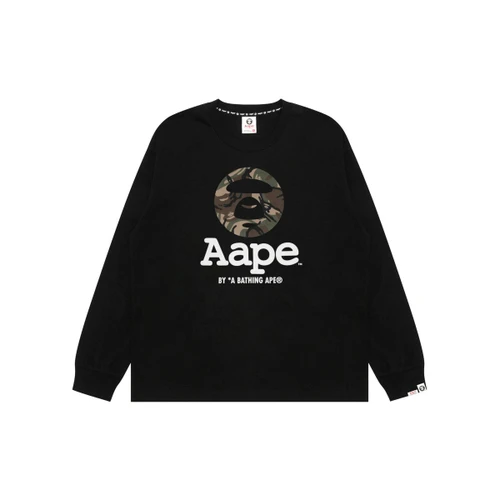 에이프 AAPEUNVS Moonface 롱슬리브 티셔츠 블랙