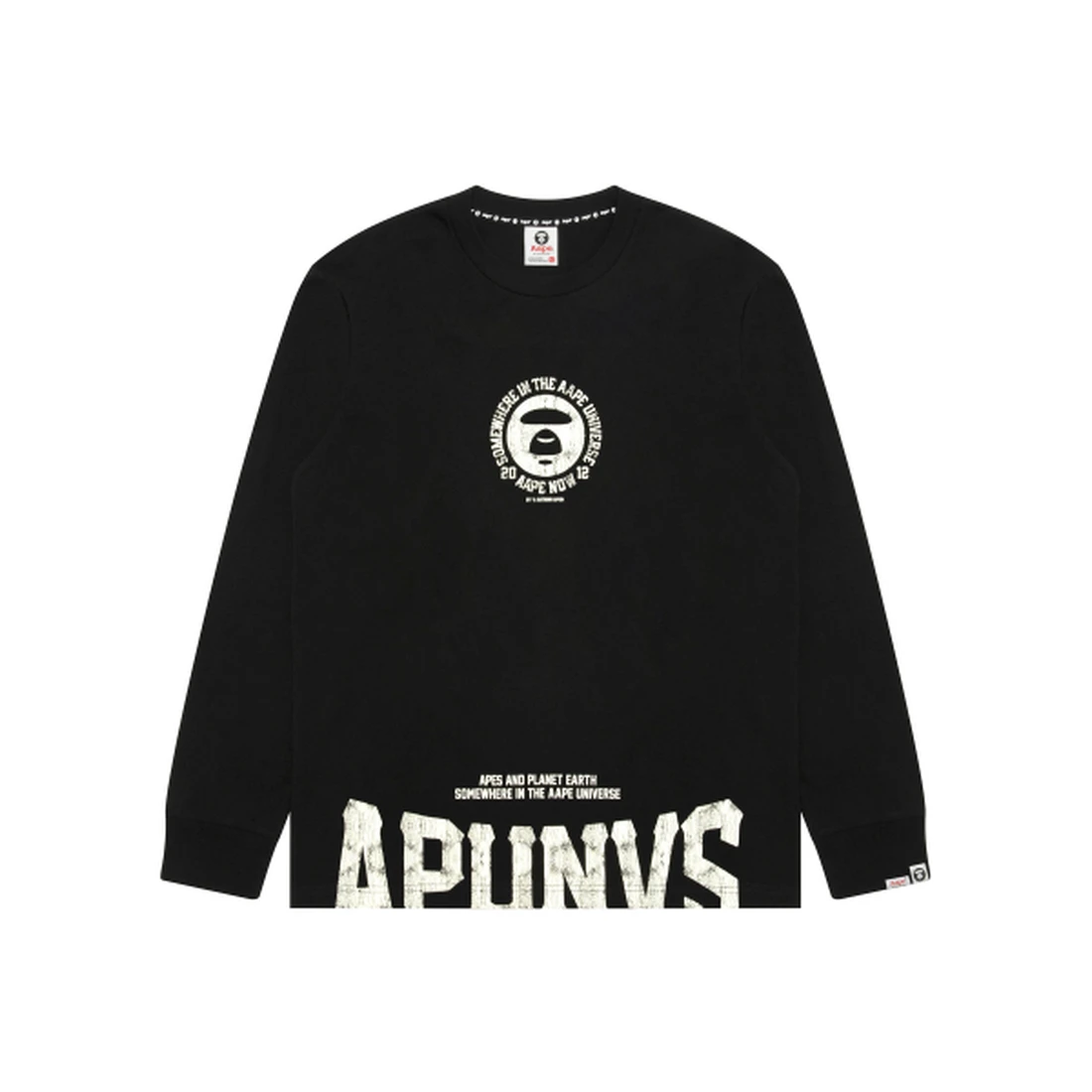 에이프 AAPEUNVS 롱슬리브 티셔츠 블랙 AAPLTM1971XXRBKX