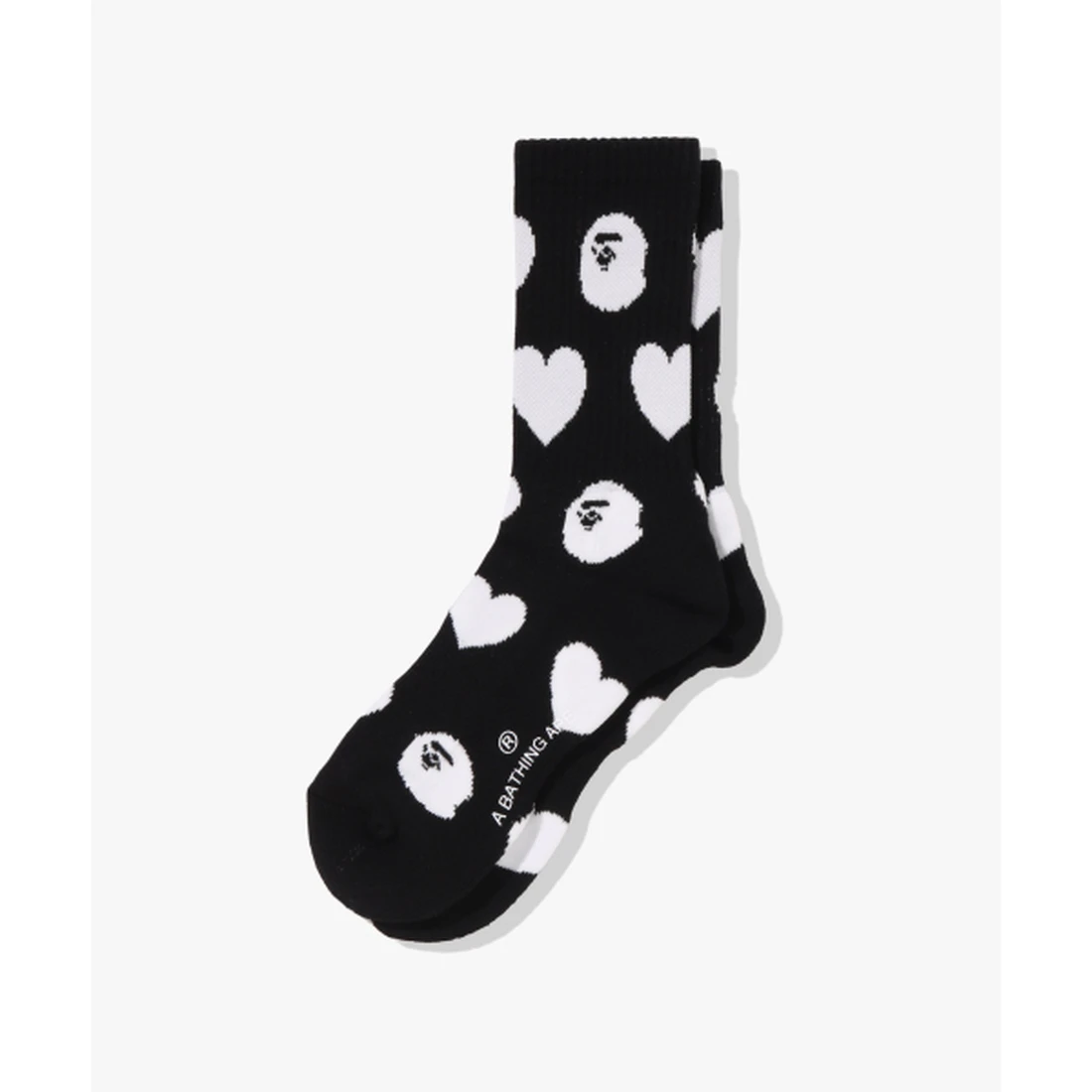 베이프 아이 러브 베이프 모노그램 양말 W 블랙 001SOM802301LBLK