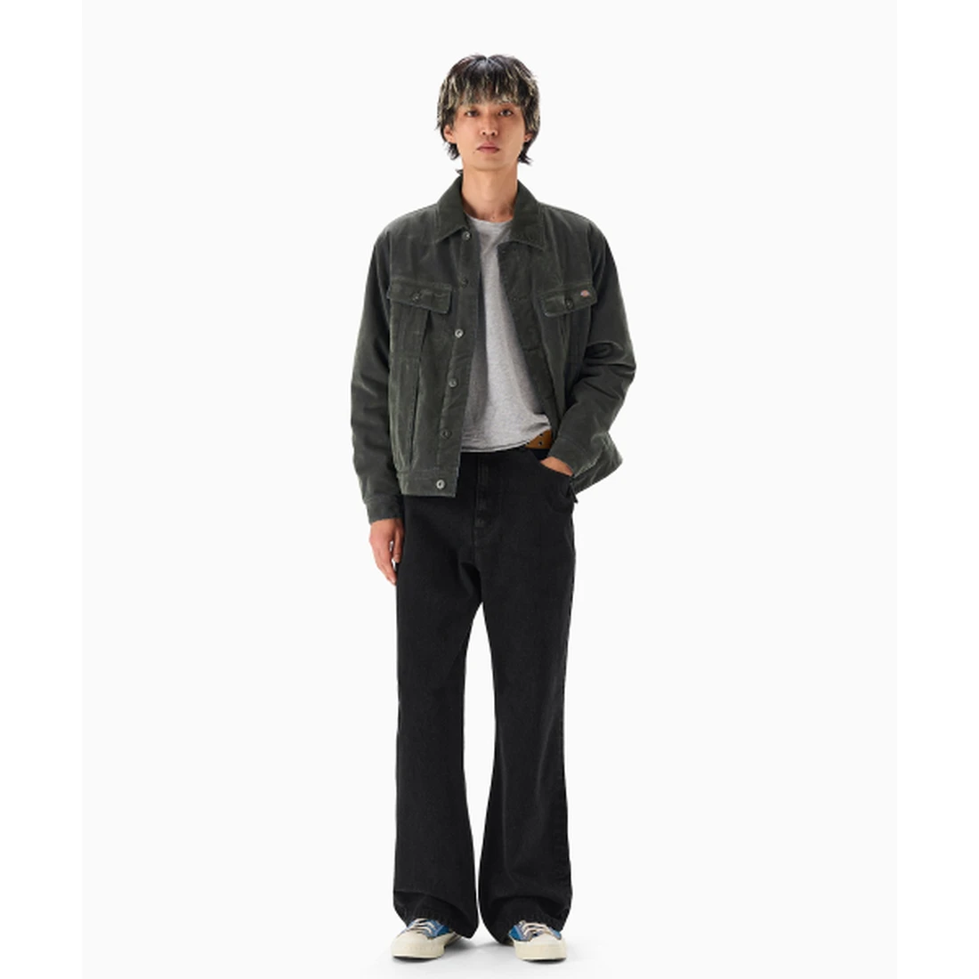 디키즈 벨벳 데님 트러커 재킷 올리브 DKFJJ9A01OV 이미지 2