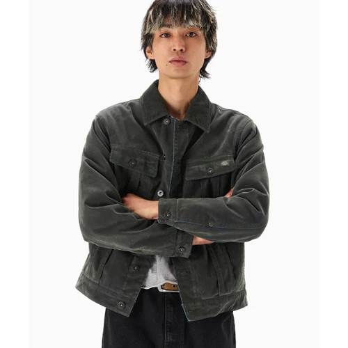 디키즈 벨벳 데님 트러커 재킷 올리브