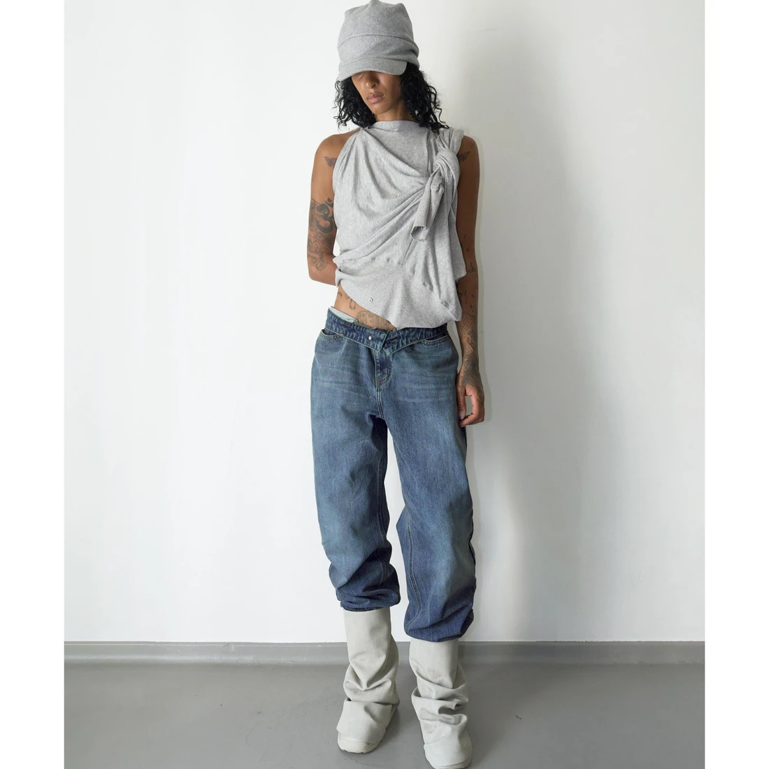 휠라 x 나체 베를린 드레이프드 부츠 더스티 베이지 X2641RSZ37DBG 이미지 2