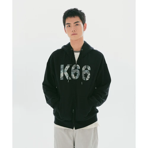 개구리 중사 케로로 x 스파오 후드 집업 블랙