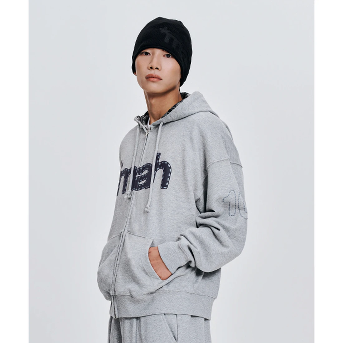 마하그리드 MAH 로고 롤 비니 블랙 MG2GFMAB38ABK 이미지 2