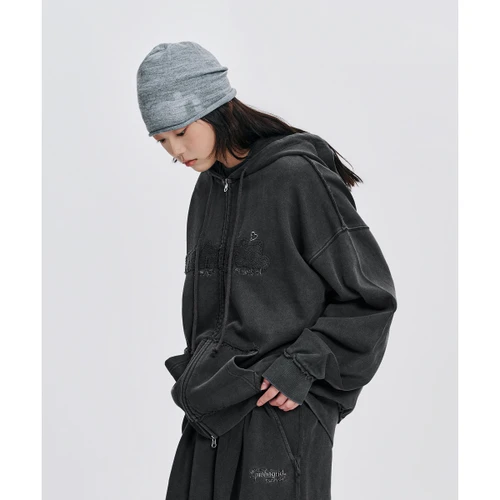 마하그리드 MAH 로고 롤 비니 그레이