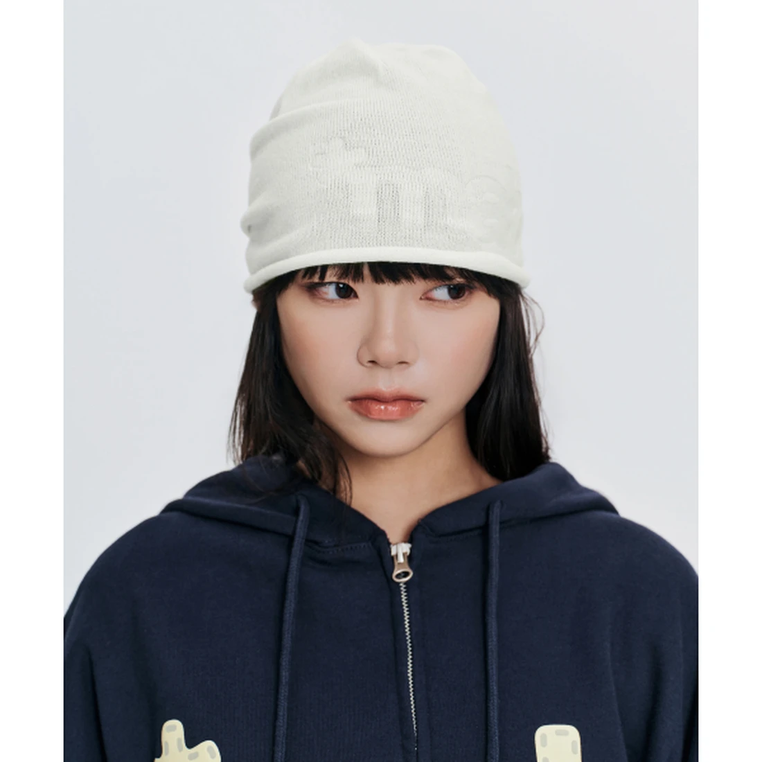 마하그리드 MAH 로고 롤 비니 아이보리 MG2GFMAB38AIV 이미지 2