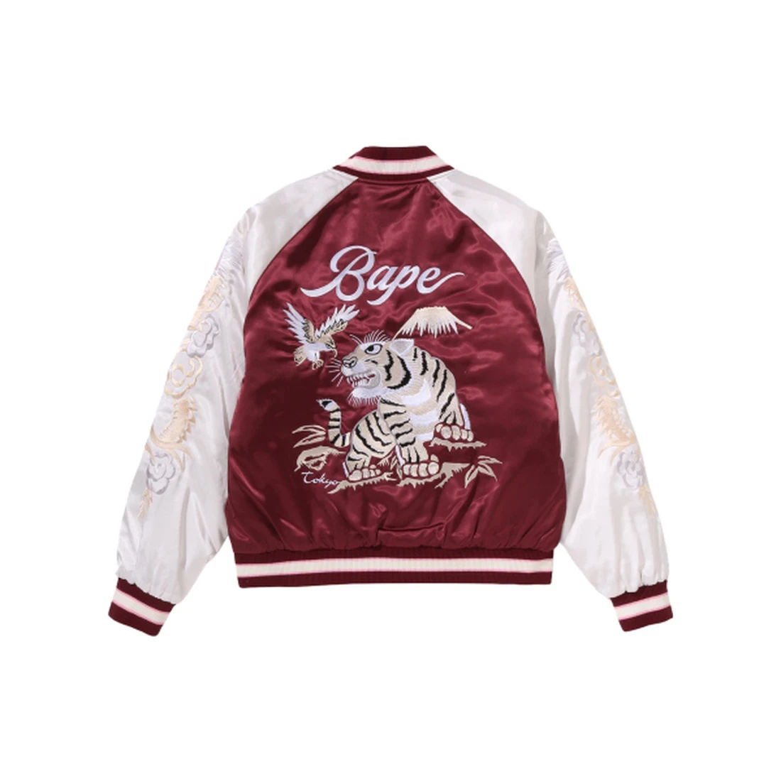베이프 퍼스트 카모 리버시블 스타 퀼티드 수베니어 자켓 M 버건디 001HJM801310MBUR 이미지 2