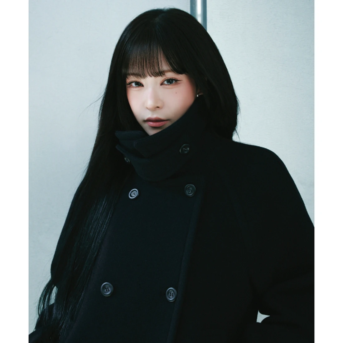 미쏘 울 블렌디드 더블 하프 코트 그레이 아이보리 네이비 MIWJHGV12B 이미지 3