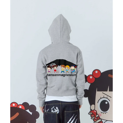 안녕자두야X탄산 마운틴 자두 프렌즈 후드집업 (그레이)