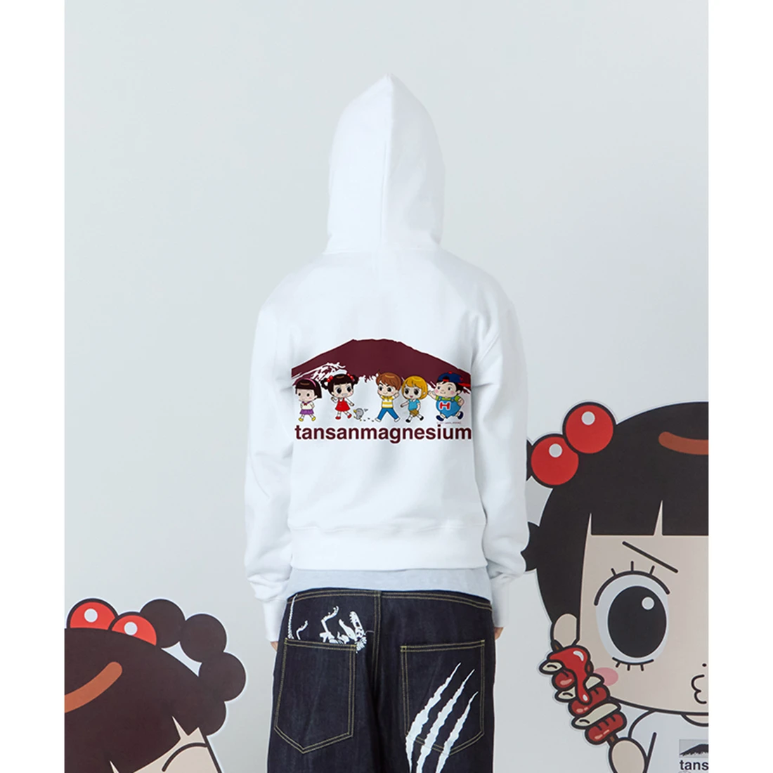 안녕자두야X탄산 마운틴 자두 프렌즈 후드집업 (화이트) T26FCHZ07