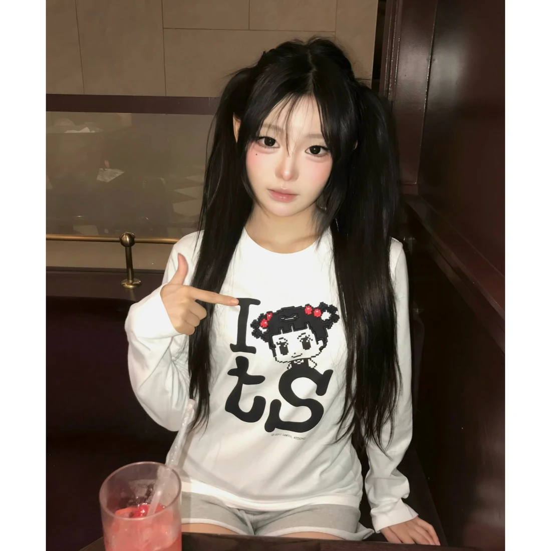 안녕자두야X탄산 자두 롱슬리브 (화이트) T26FCLS09 이미지 3