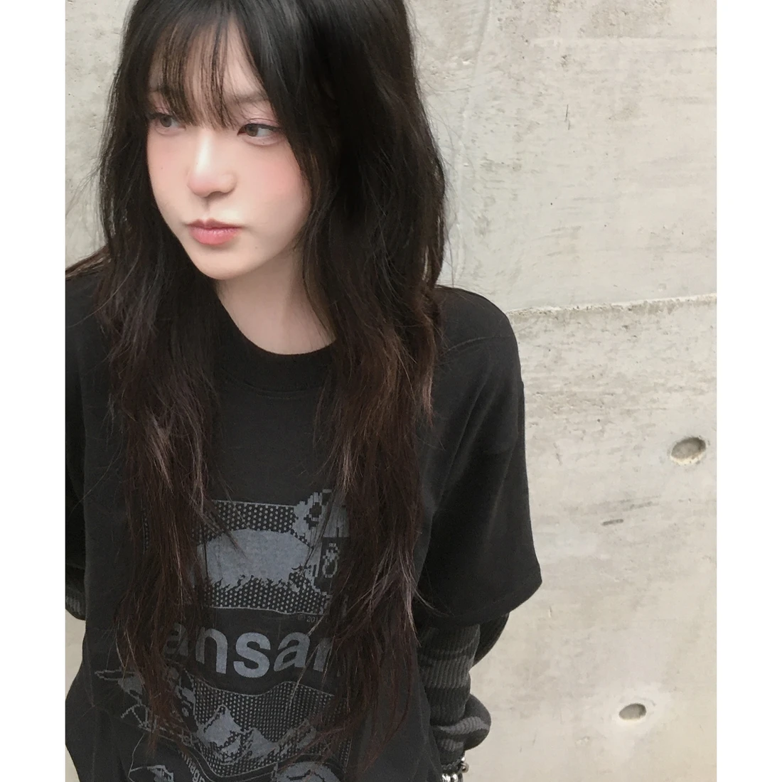 안녕자두야X탄산 마운틴 자두 레이어드 롱슬리브 (블랙) T26FCLS08 이미지 2