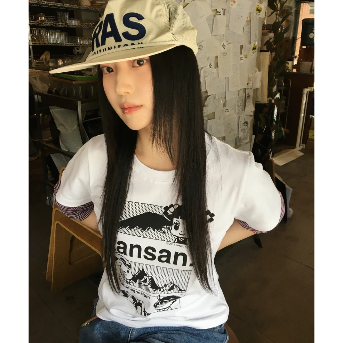 안녕자두야X탄산 마운틴 자두 레이어드 롱슬리브 (화이트) T26FCLS05 이미지 2