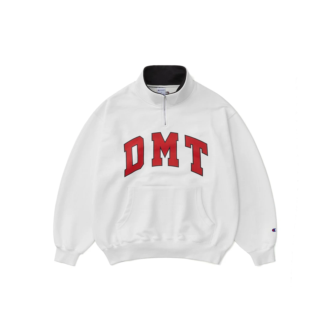 디미토 x 챔피온 DMT 바시티 하프 집 스웨트셔츠 화이트 FSSA47212 이미지 2