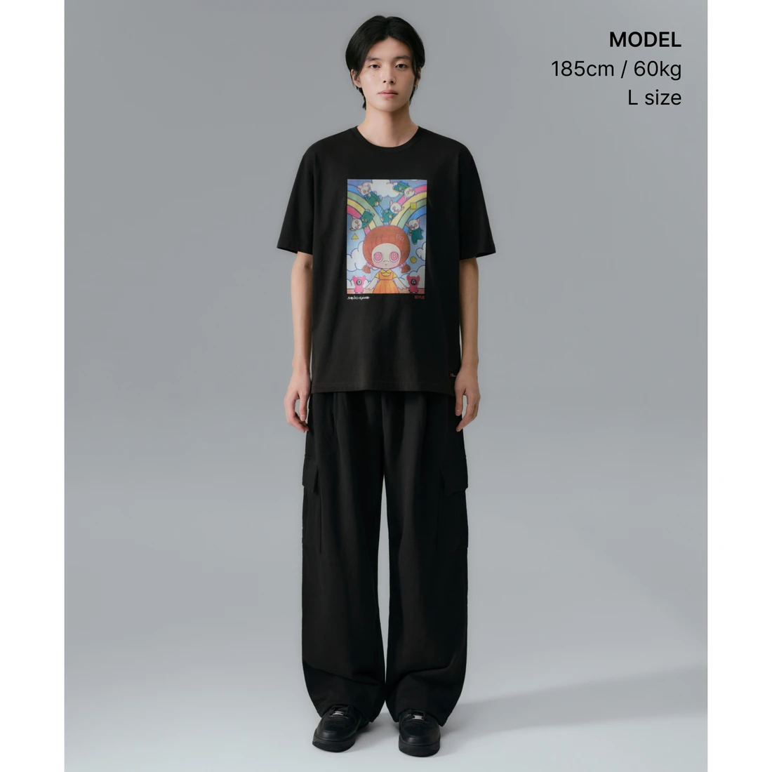 넷플릭스 x 무신사 스탠다드 오징어 게임 티셔츠 블랙 MMFTSAB86-BK 이미지 2