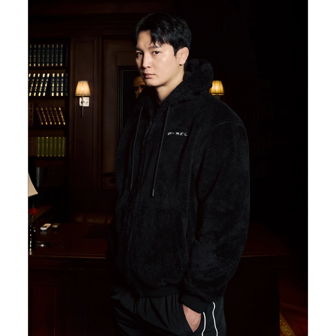 바이젝 x 블랙컴뱃 반타블랙 후리스 BYPLJKFS51 이미지 3