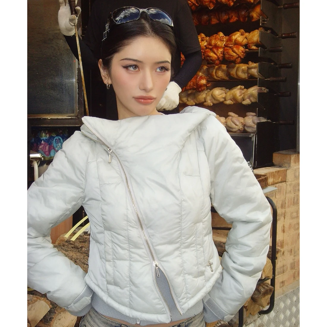 2000아카이브스 애프터글로우 패딩 점퍼 그레이 2A26D4OT02GR 이미지 2