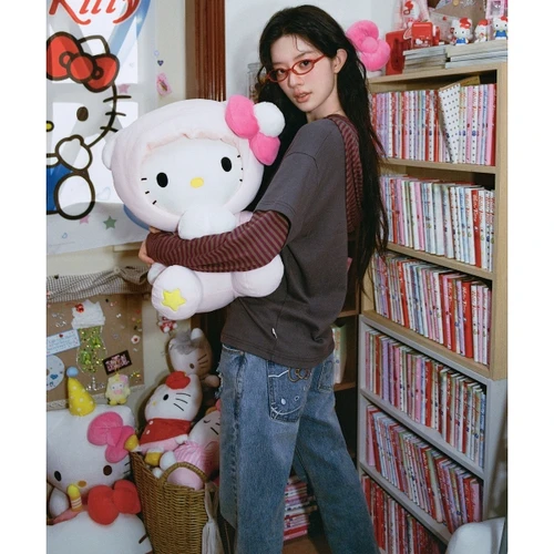 헬로키티 x 에이이에이이 레이어드 후디 퍼플