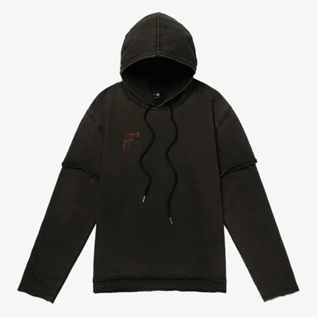 떠그 클럽 x 휠라 F 로고 스트링 후드 차콜 그레이 1100FS2POF3T05XCGY