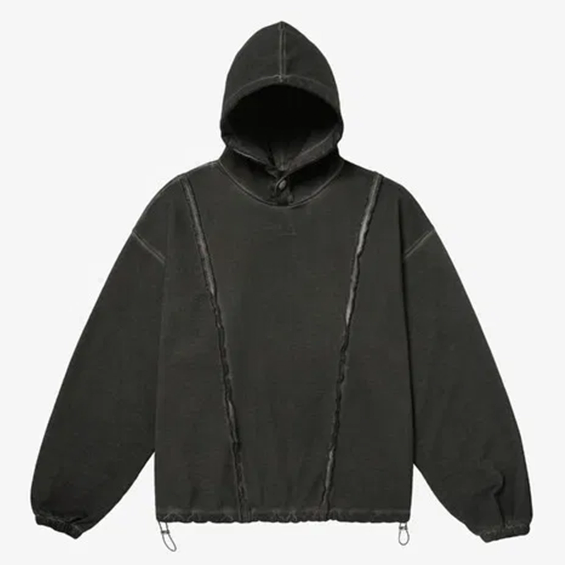 떠그 클럽 x 휠라 스티치 로고 스냅 후드 차콜 그레이 1100FS2POF3T04XCGY