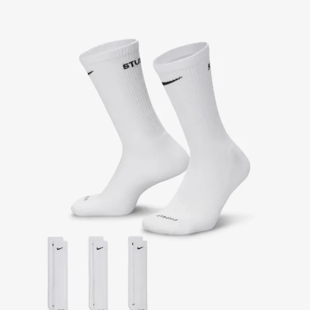 스투시 x 나이키 쿠션드 크루 삭스 화이트 FQ3054-100