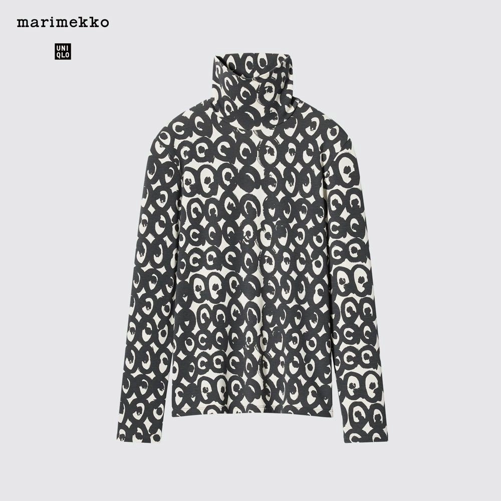 마리메꼬 x 유니클로 히트텍 터틀넥 티셔츠 블랙 우먼스 464710-09