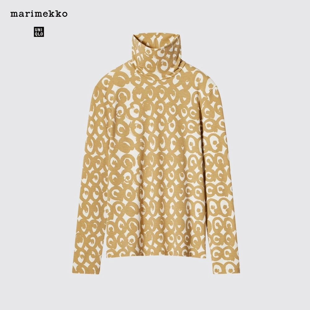 마리메꼬 x 유니클로 히트텍 터틀넥 티셔츠 베이지 우먼스 464710-32