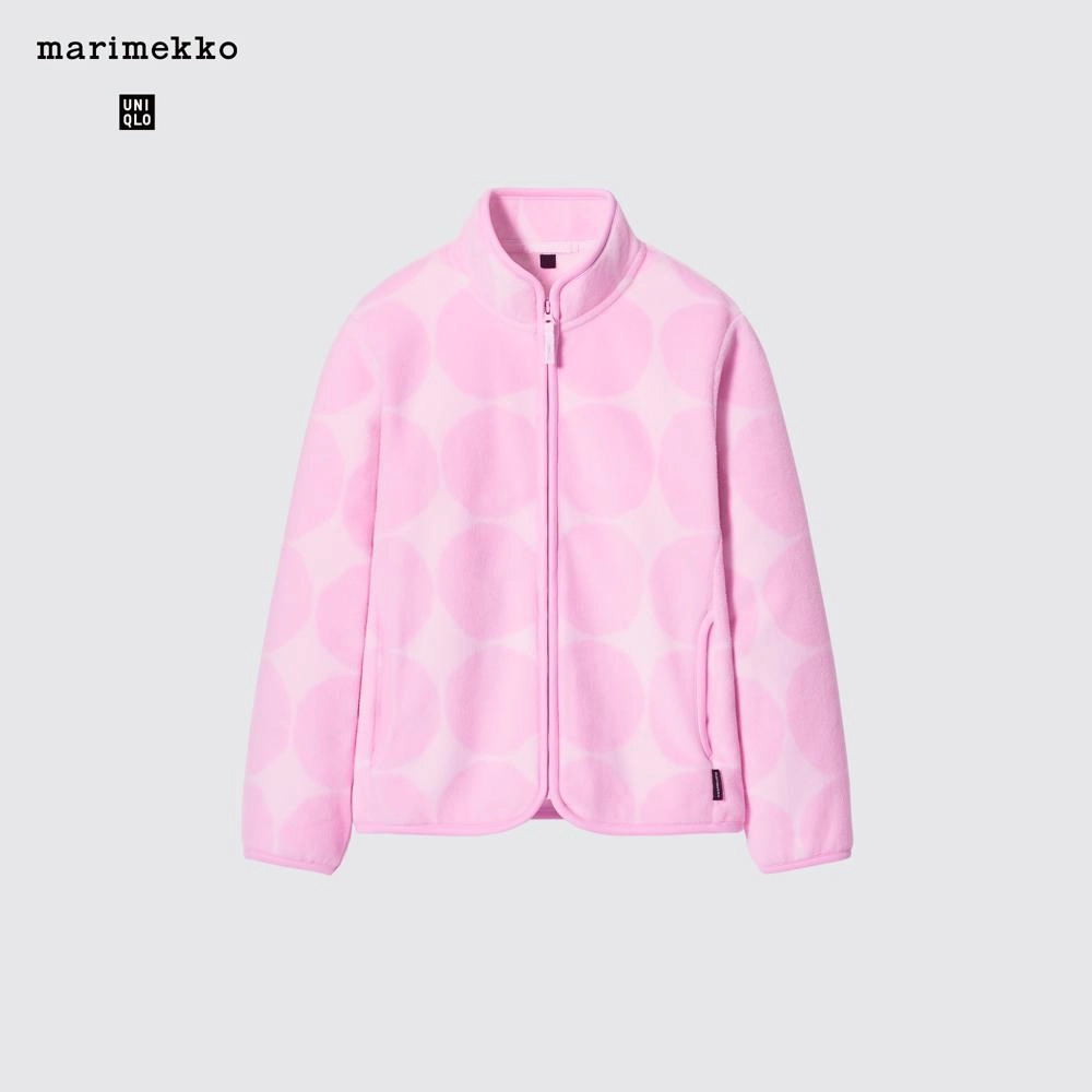 마리메꼬 x 유니클로 프린티드 플리스 자켓 핑크 키즈 465890-10