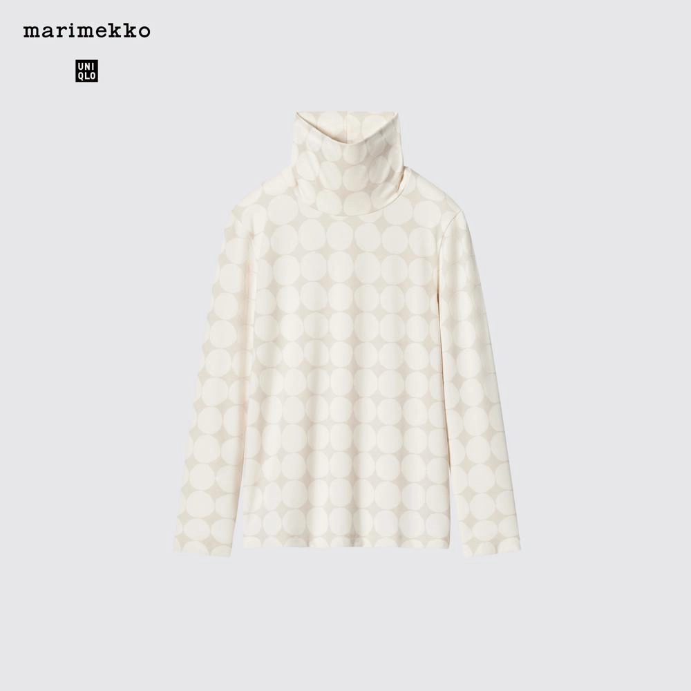 마리메꼬 x 유니클로 히트텍 터틀넥 티셔츠 라이트 그레이 키즈 465999-02