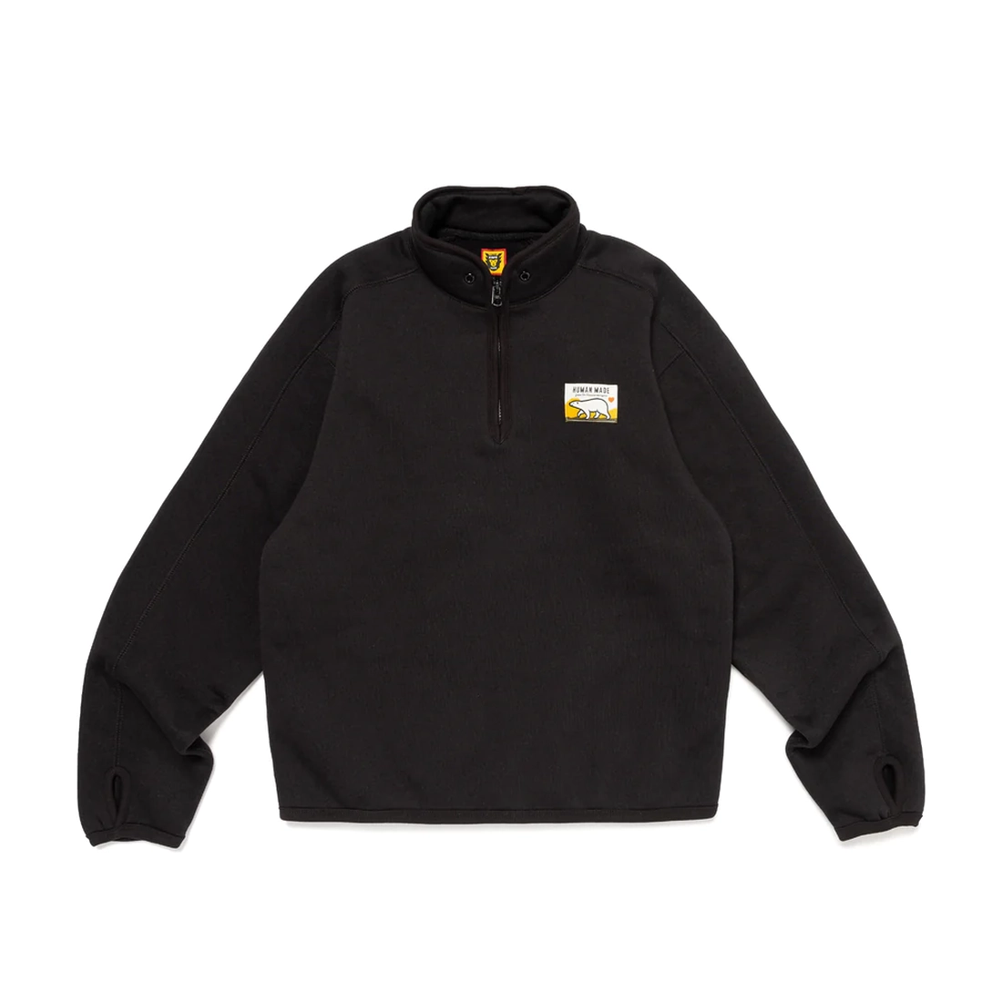휴먼 메이드 플리스 스웻 하프 집 풀오버 블랙 HM26CS045-BLACK