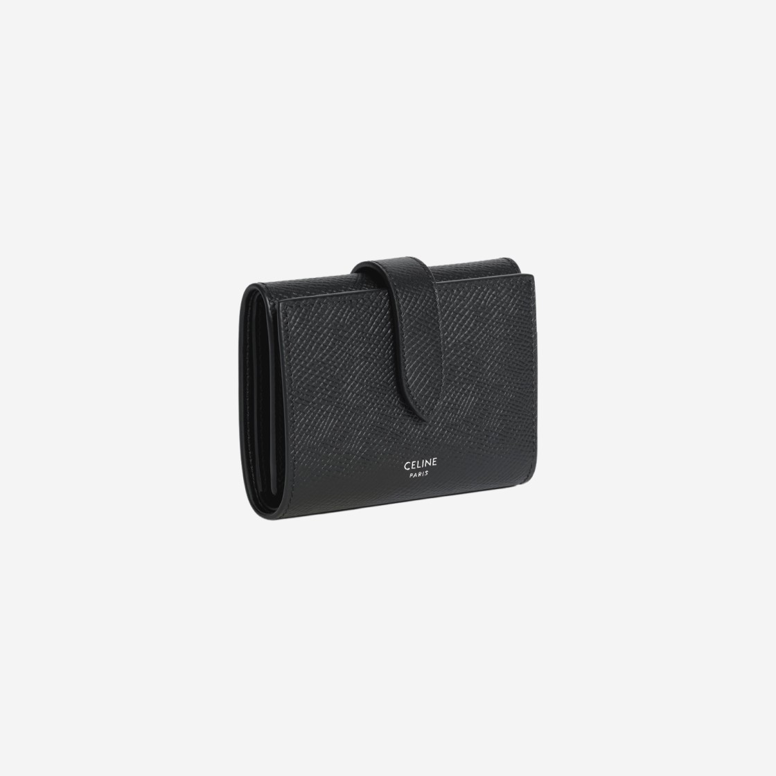 FINE STRAP WALLET IN GRAINED CALFSKIN - BLACK