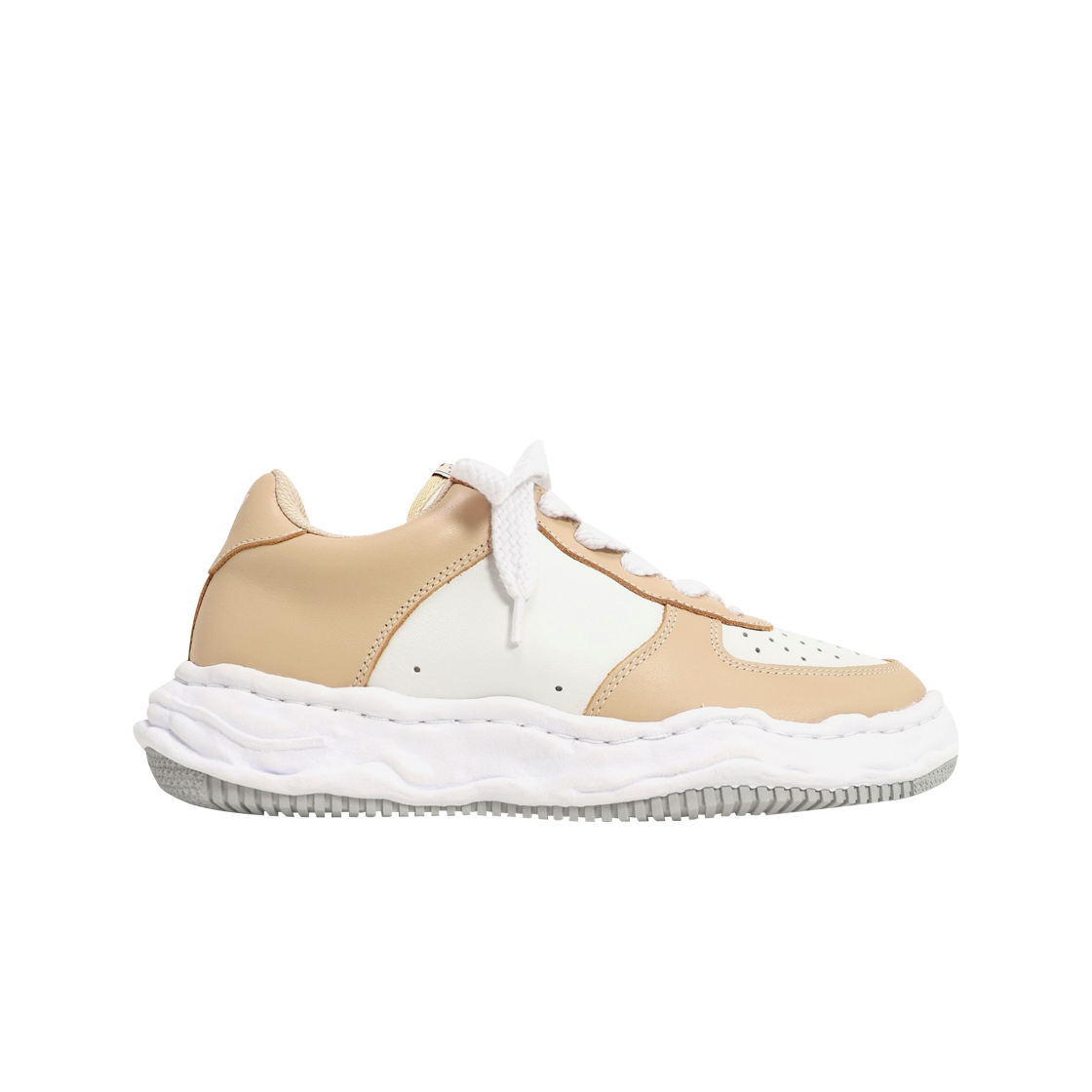 메종 미하라 야스히로 웨인 OG 솔 레더 로우탑 스니커즈 베이지 A08FW706-BEIGE