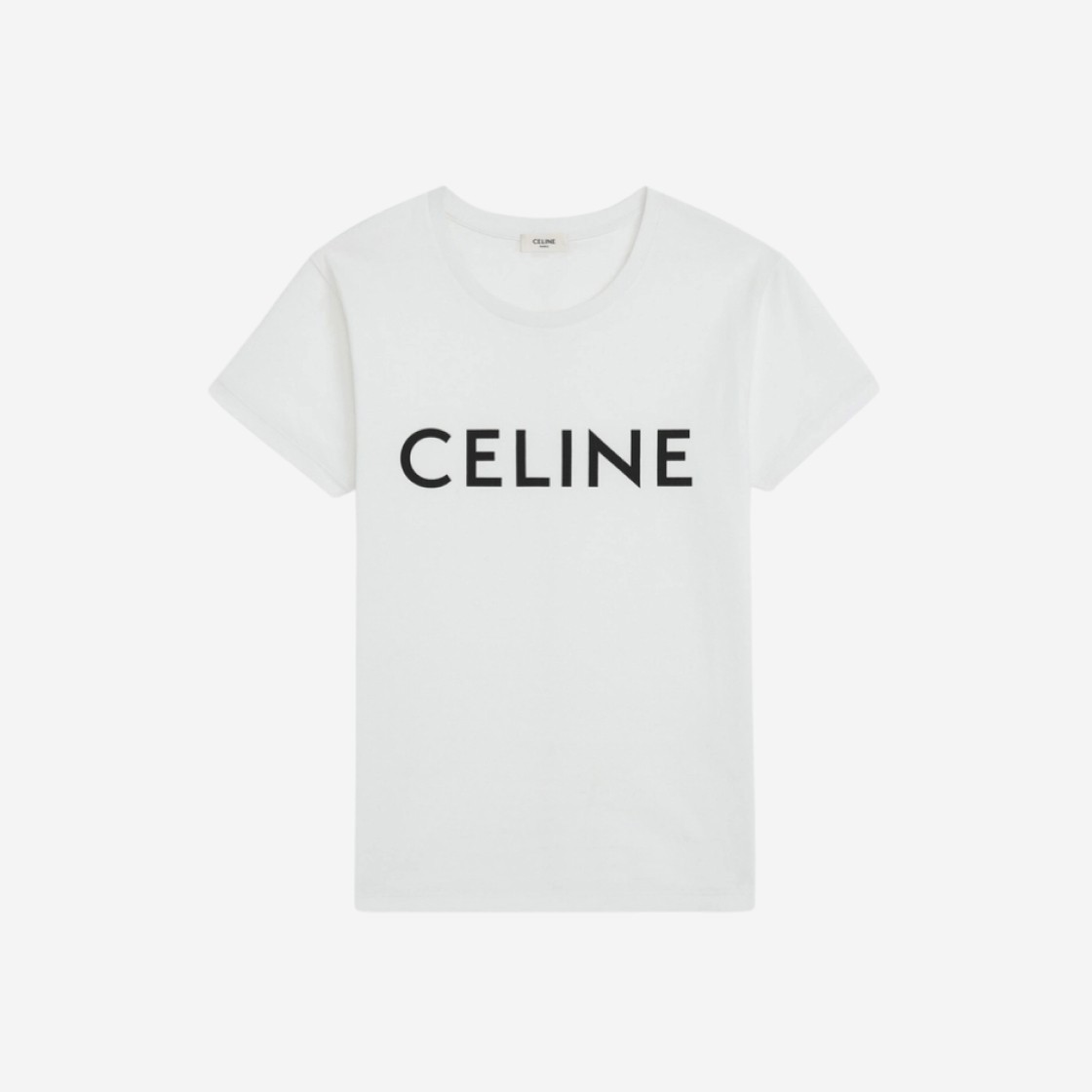 셀린느 코튼 티셔츠 에크루 블랙 우먼스 2X764671Q-01EA
