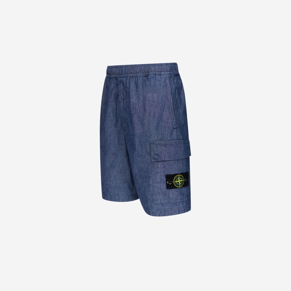 스톤 아일랜드 L1407 샴브레이 캔버스 버뮤다 쇼츠 워시 - 21SS 7415L1407-WASH