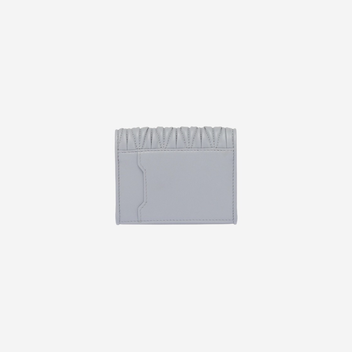 미우 미우 마테라쎄 나파 가죽 포켓 카드 홀더 콘플라워 블루 5MC104-2FPP-F0591