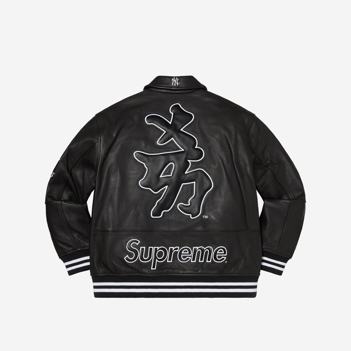 Supreme New York Yankees Kanji Leather Varsity Jacket Black