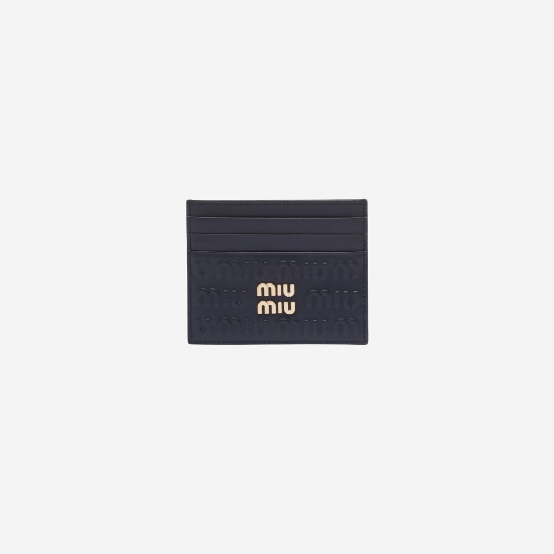 미우 미우 엠보스 로고 모티프 레더 카드 홀더 발틱 블루 5MC002-2F5X-F0216
